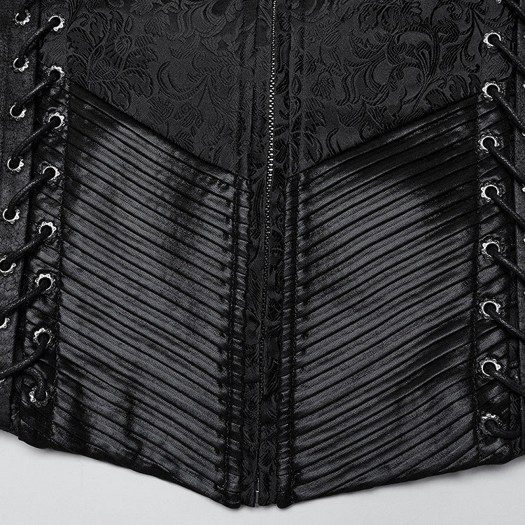 Men's Black Goth Vest Gorgeous Texture