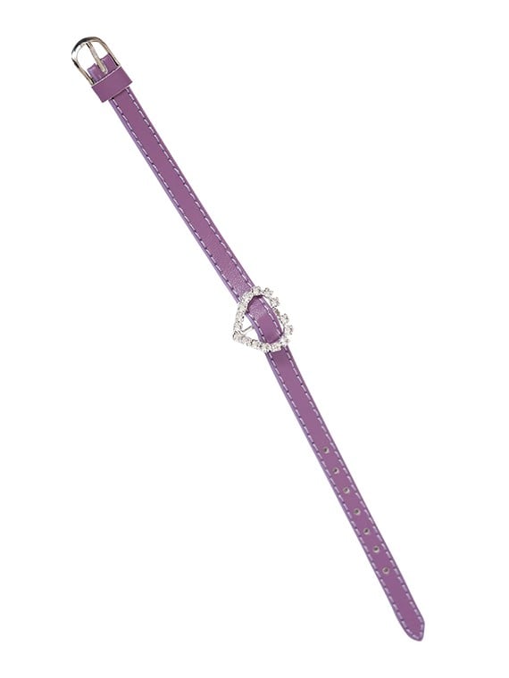 Edgy Rhinestone Color Options 4 Leather Bracelet Sweet Heart