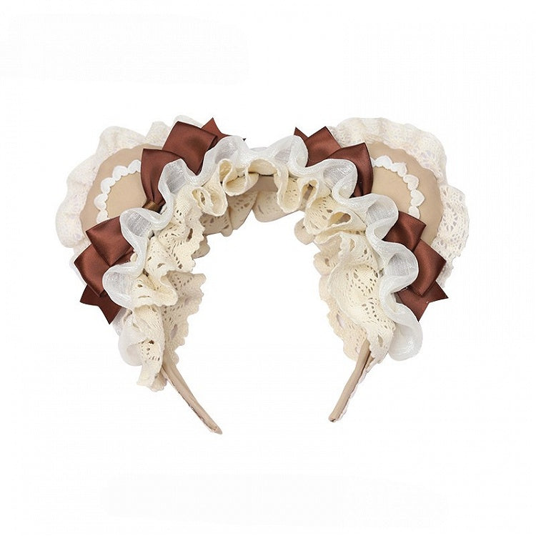 Spitzenohr und Details süß mit KC Lolita rosa/grün/brauner Bärenschleife