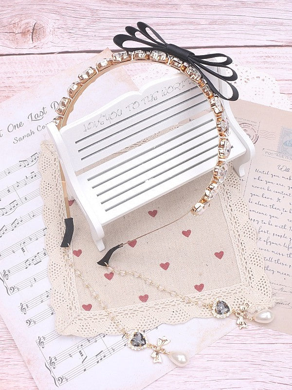 Charms Jirai Rhinestone KC Chain Pearl With 5 Bowknot Options Kei Color