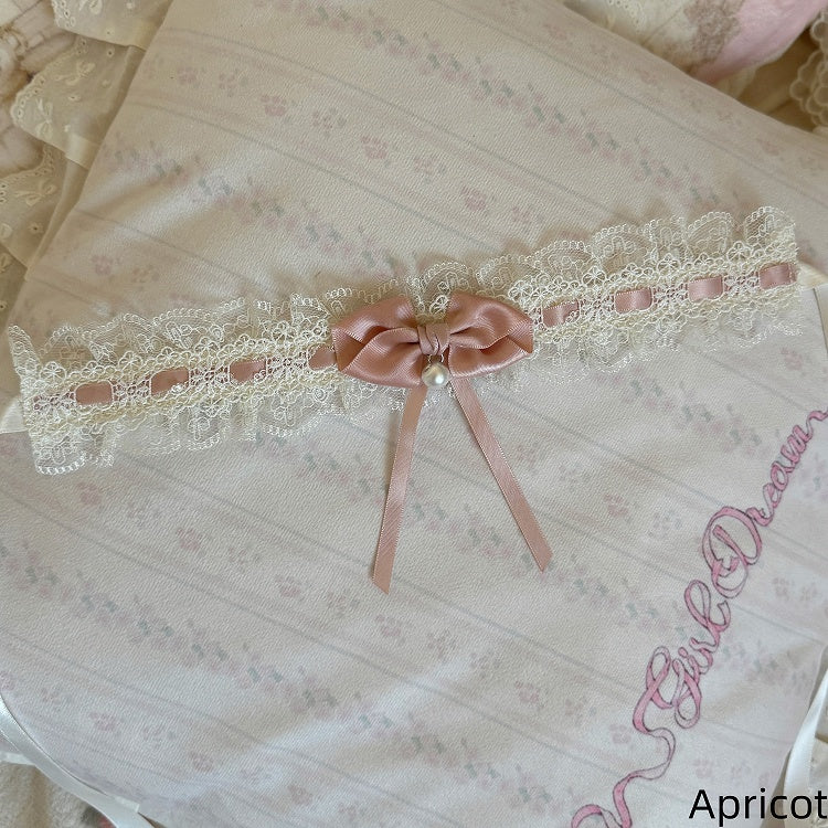 Bow Pink Choker Green Lace Lolita Apricot /