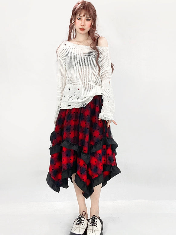 White Y2K Sun-Protective Long Sleeve Top with Asymmetrical Shoulder Design