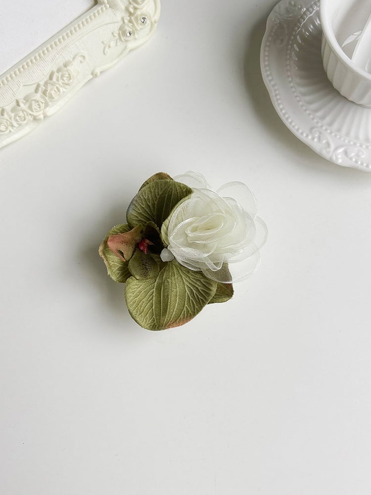 Pink/Green Dual-Use Flower Hairclip - With PUJI