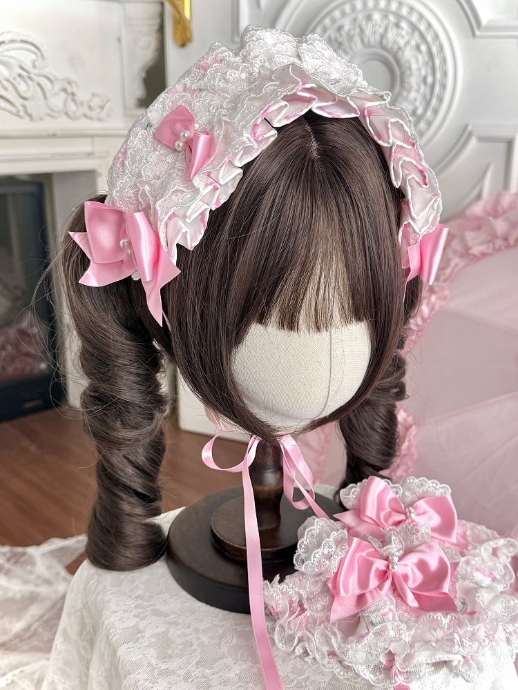 Mint Green/White Rose Ruffled Lolita Hairband - TaTaTa