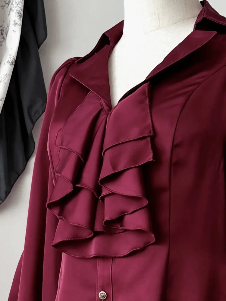 Black / Red / Dark Blue Vampire Vibes Jabot Tie