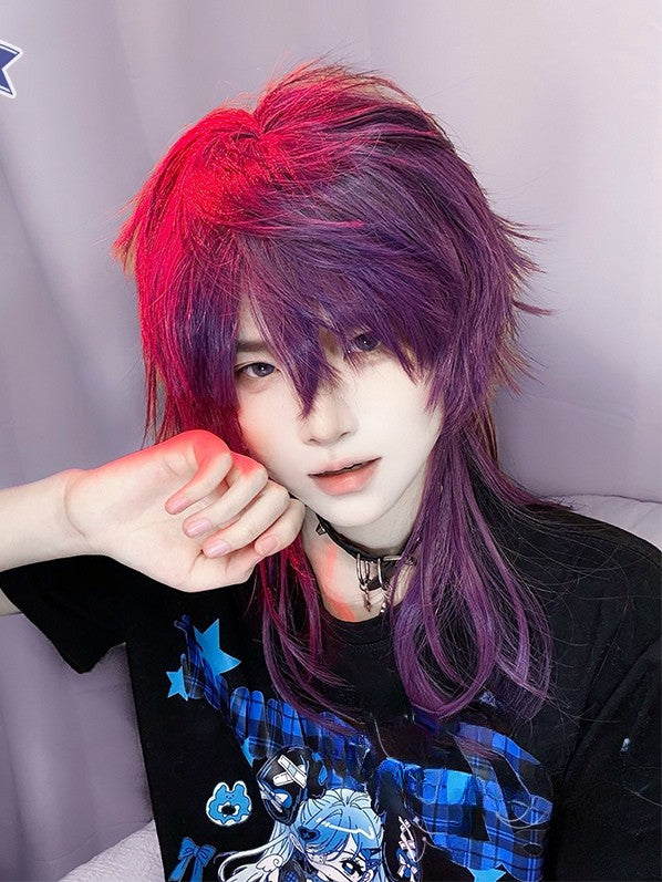 スタイルパープルウィッグ長さ40CM王子前髪あり