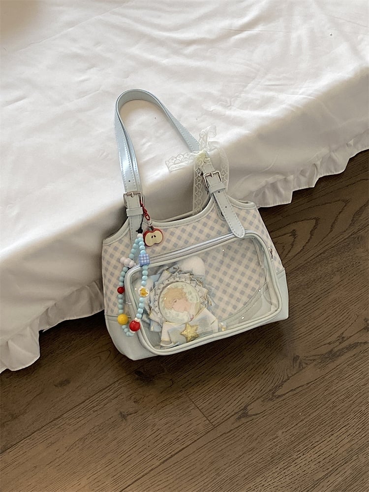 Ita Shoulder Blue Pattern Bag Plaid Light