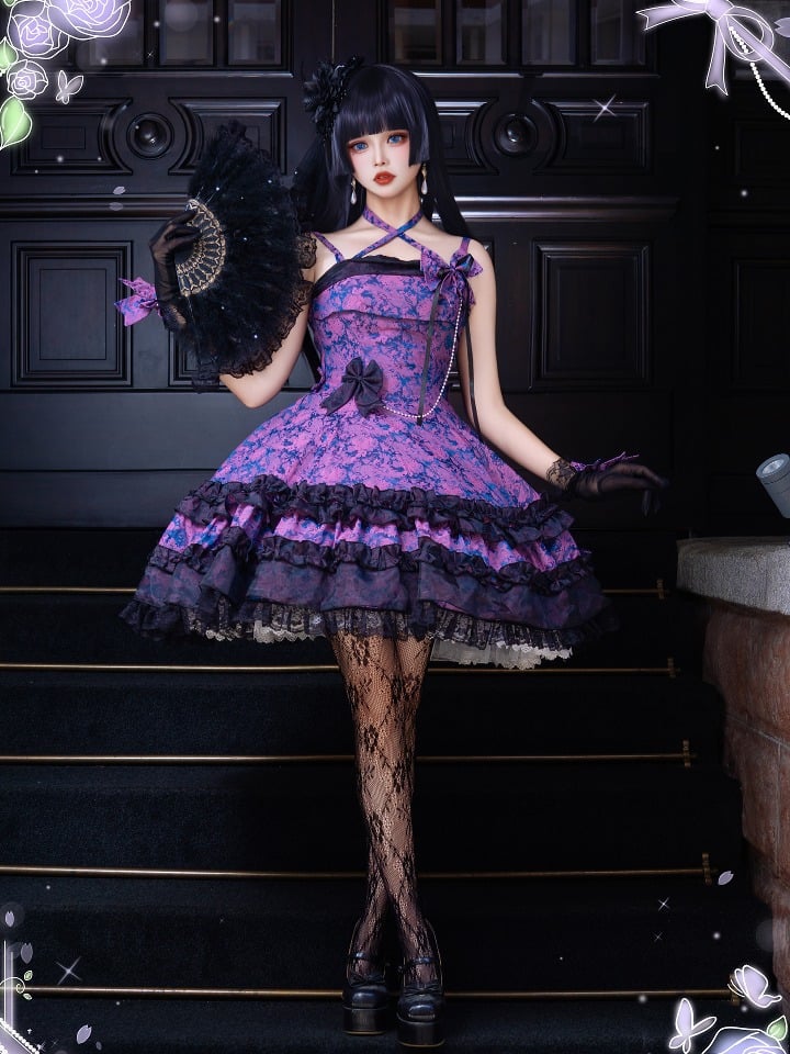 Ornate Lace Feather Fan in Black