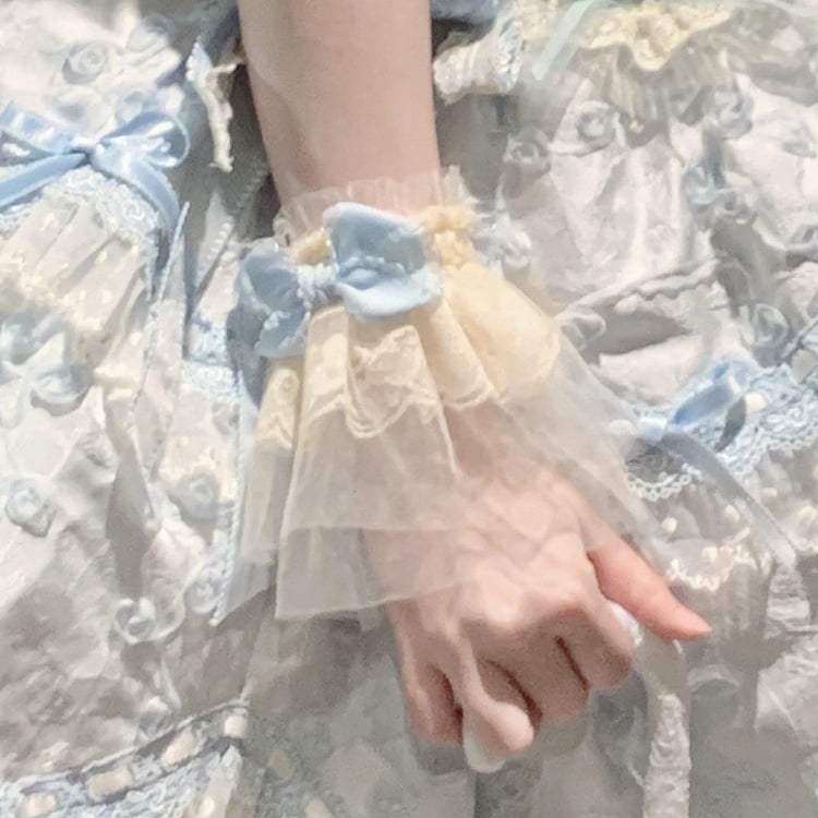 Cuffs Bow Wrist Blue/Pink Tulle