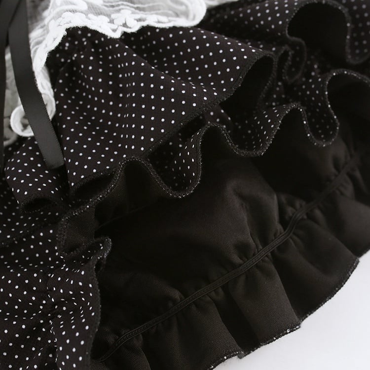 Jupe-short étagée en dentelle à pois - serendipity
