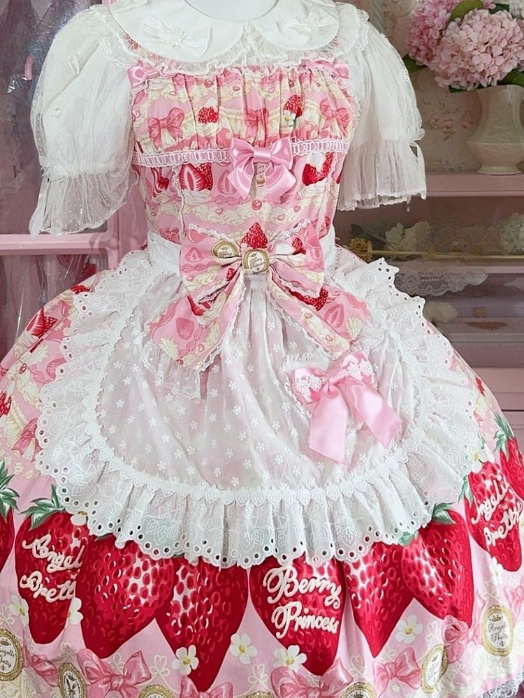 6つのオプションの蝶結びカラーブローチデザインイチゴ