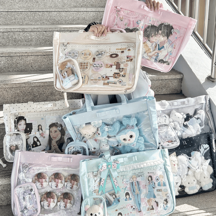 Dot Pattern Daily Pink Polka Satin Ita Bag