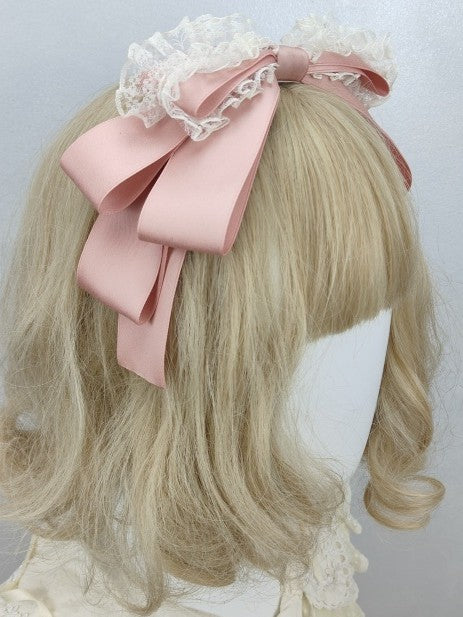 Dusty Lace KC Bow Pink Double-Layer