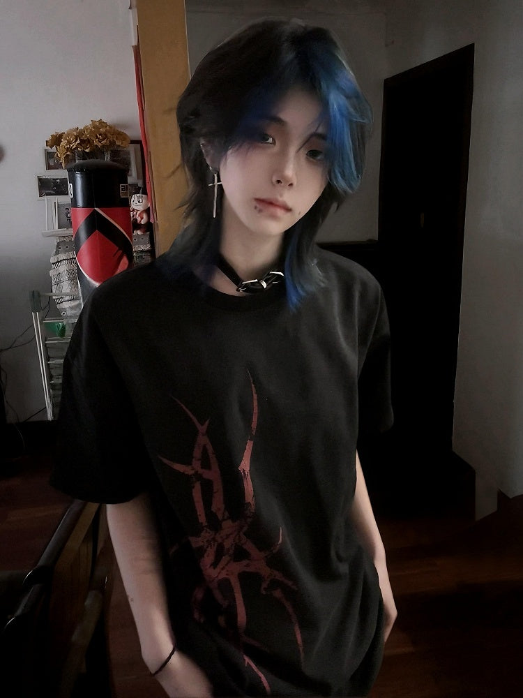 Washed Ghostly Hand T-Shirt with Regular/Fade Black Print