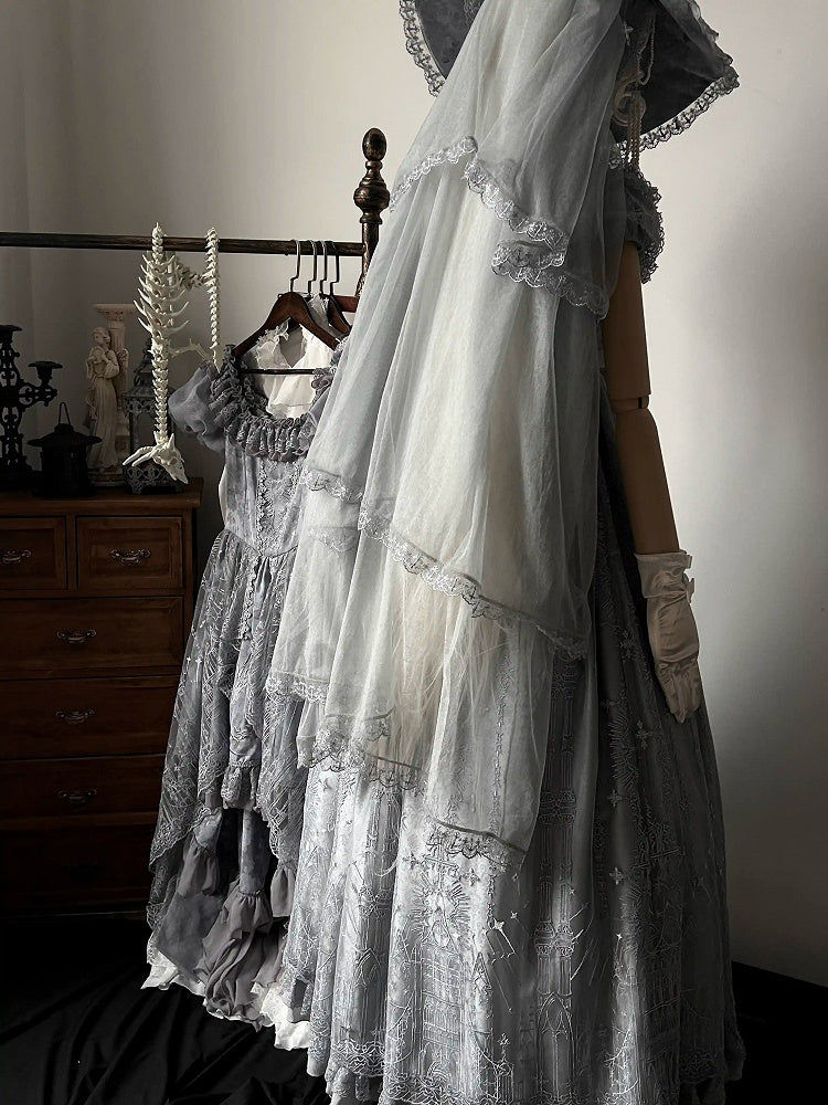 赤いゴシックロリータベール