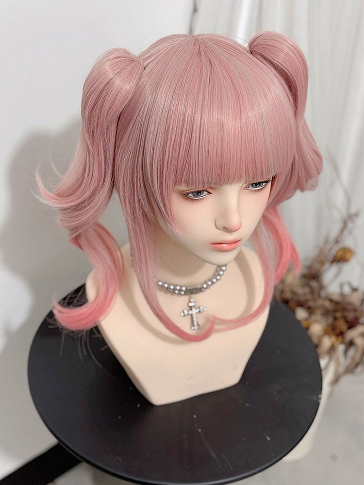 前髪クリップ クロー長さ ピンク 30cm ウェーブウィッグ 38cm ポニーテール エアダブル付き