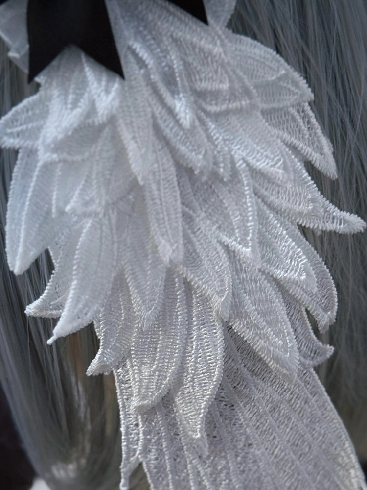 Dark Wing Strap with Style Leather White Angel Black Alternative Hairband Rivet