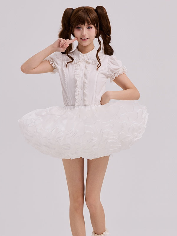 Puffy 30CM White Six Super Layers Petticoat