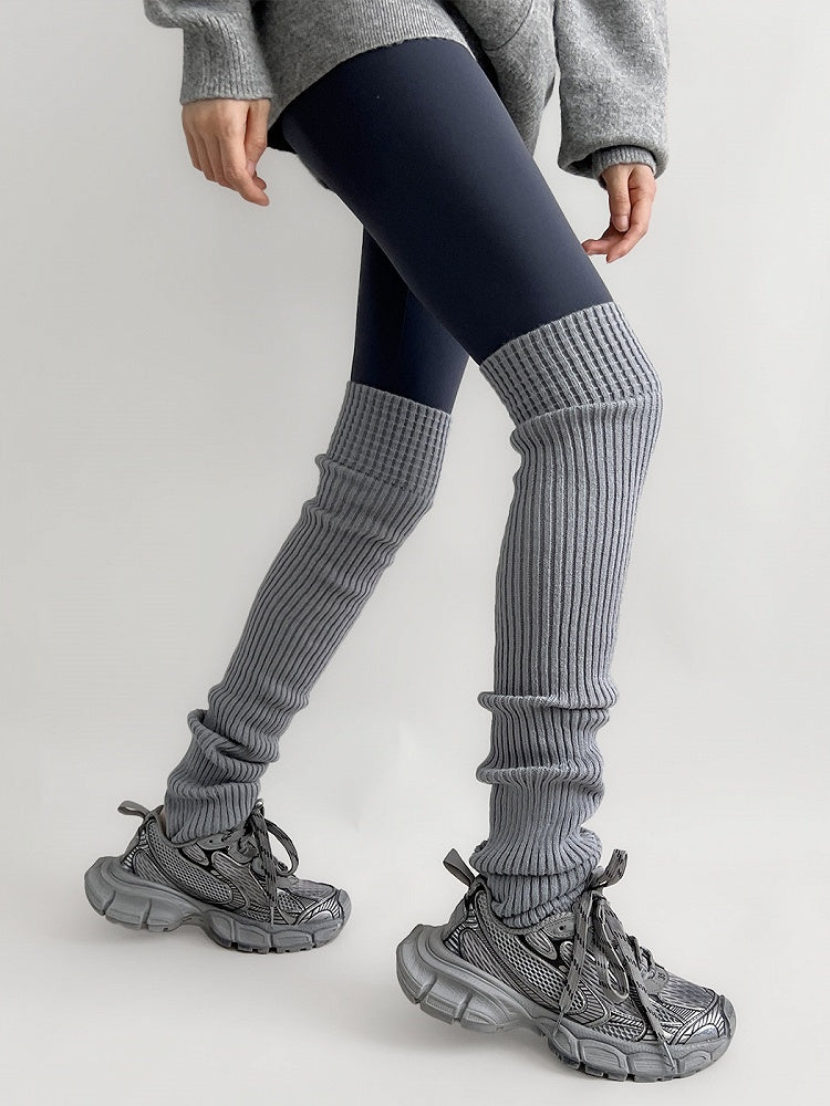 (3 Ribbed Bow Detachable Colors) Leg Warmers