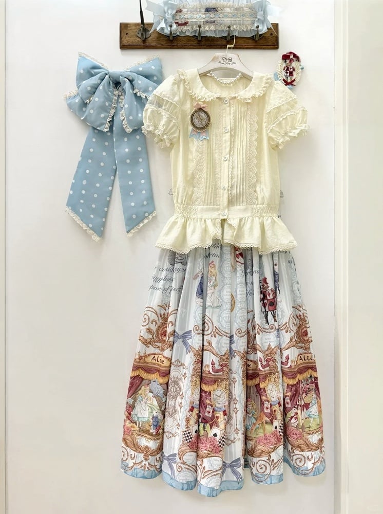 Beige Peter Pan Collar Lace Sweet Blouse - Forest Fairy Tales
