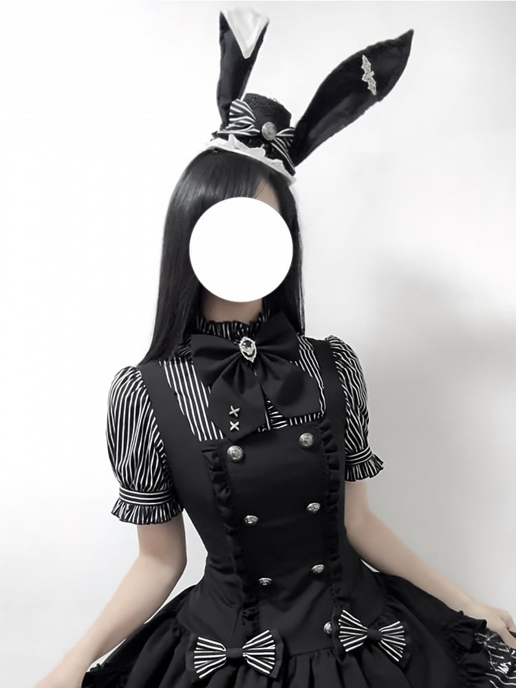 Hat Bunny Ears Mini Black Gothic Lolita