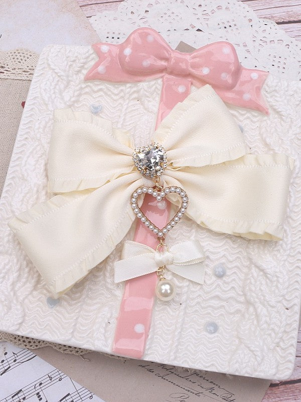 5 Color Charm Bowknot Pearl Options Kei Hairclip Heart Jirai
