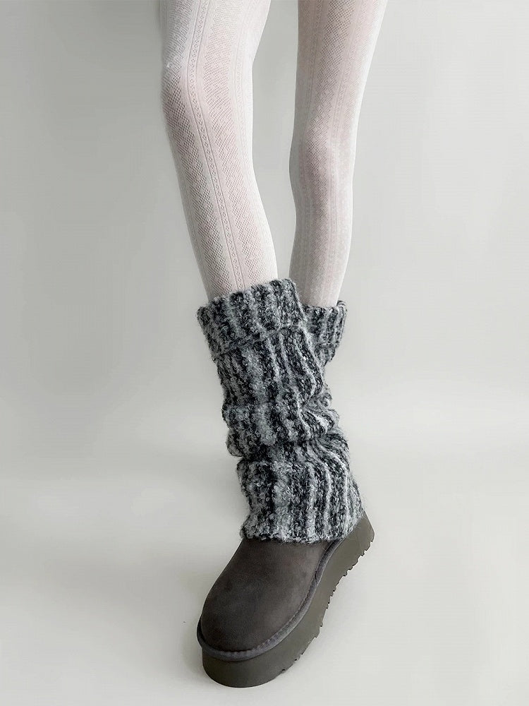 (4 Warmers Colors) Leg Marled Ribbed