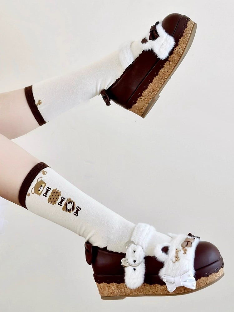 Braunbär Kalb Kekse Lolita Muster Socken und