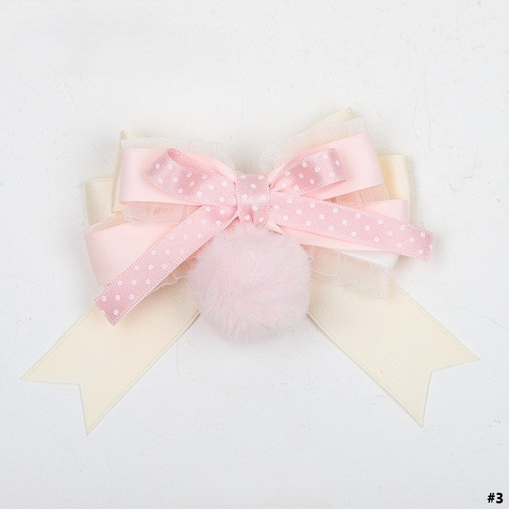 Pink Lolita 3 Bowknot Hairclip Sweet Options