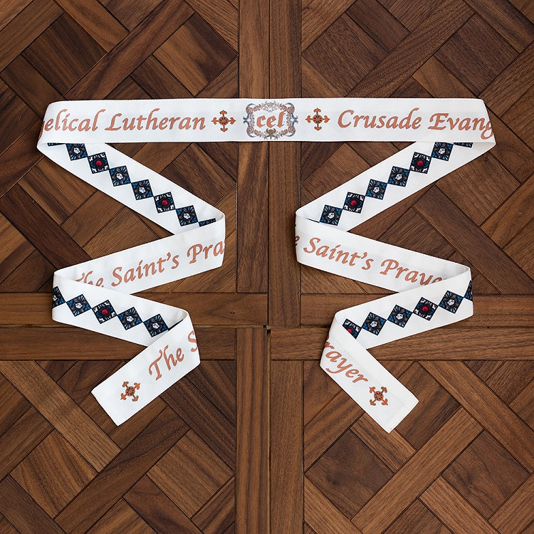 Stained Belt Window Waist Lolita Print Church Black/White