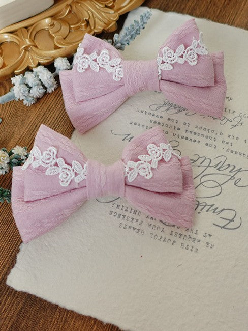 Bowknot Hairclip Sweet Lace 7 Lolita Color Options