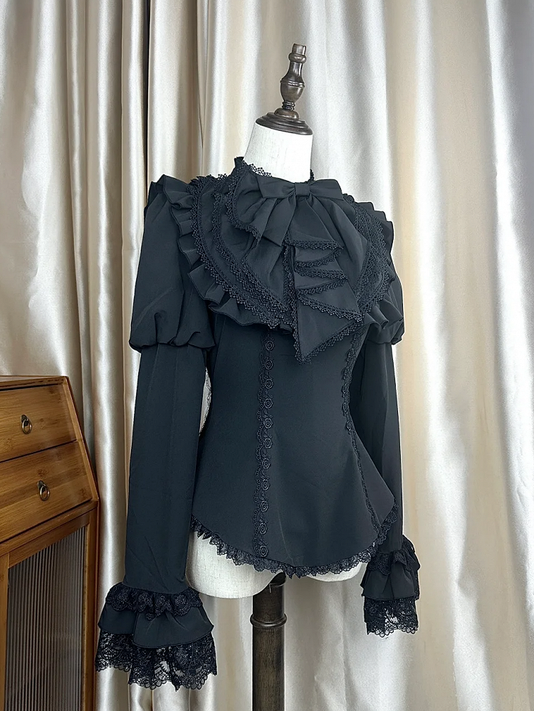 Tie Black Gothic Jabot Lolita