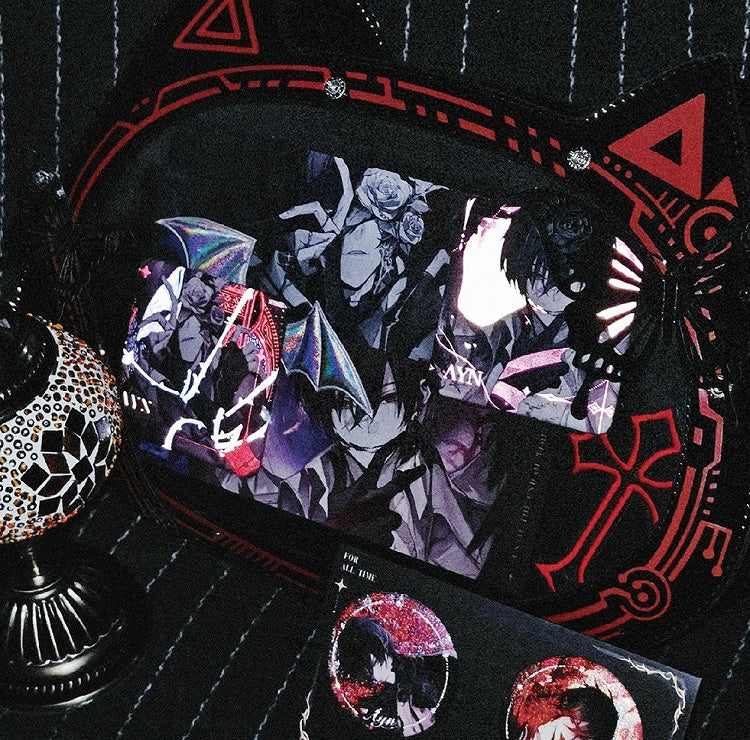 Cat Ear Glow-in-the-dark Cyberpunk Ita Bag Black Red - Daylight