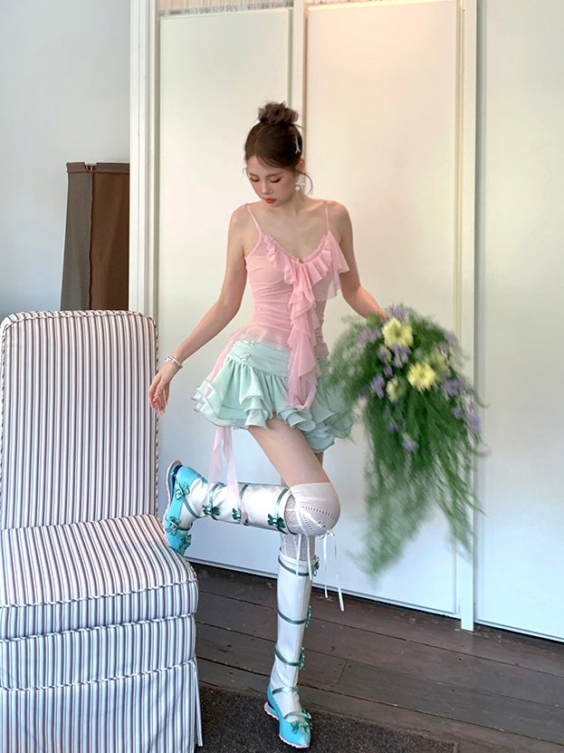 Diamond 6 Self-tie Over-knee Pattern Options Strap Color