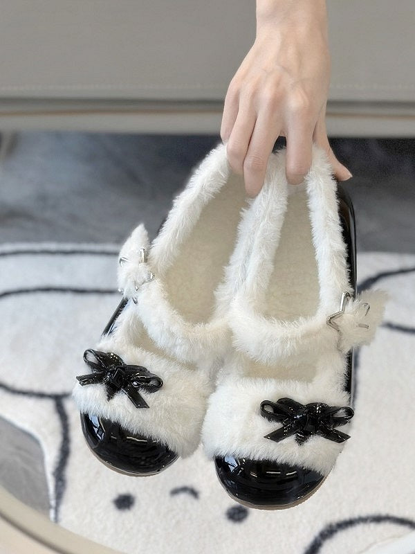 Star Flat Bow Sweet Accents Black with Shoes Lolita Snap