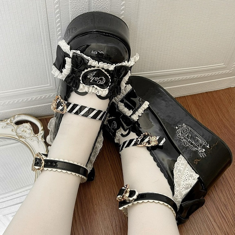Sweet Black Mary with Lolita Toe Platform Round Janes