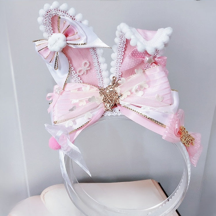 KC Ears 蝶結び グリーン/ピンク バニーの詳細