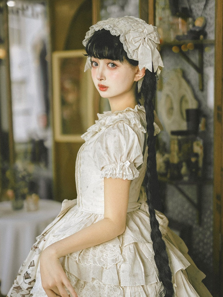 Dotted Lace Hairband with Bow for Sweet Lolita - NnSTAR