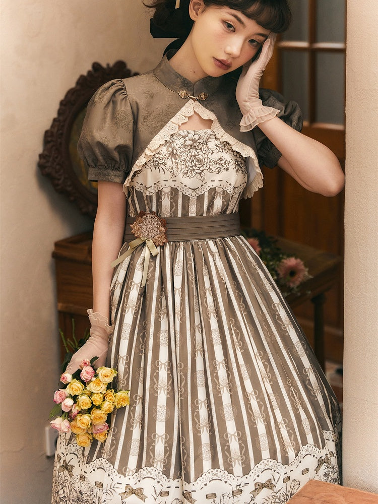 Brooch Embroidered Clock