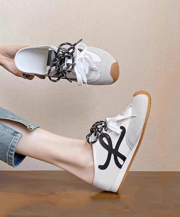 Wildleder-Spitze Splicing Up Casual Sandalen Braun Slide