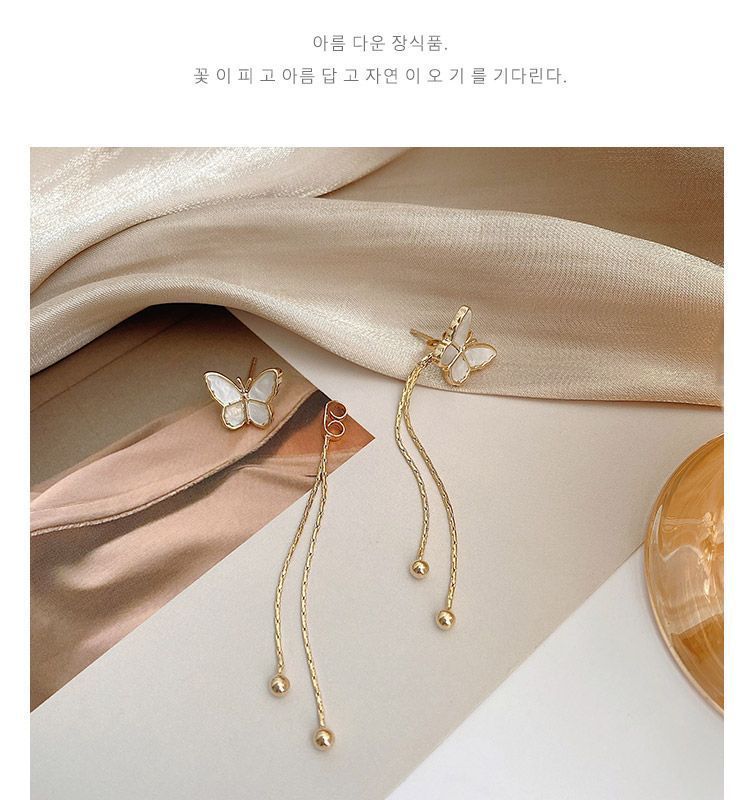 Schmetterlingsohrring aus Legierung mit Fransen