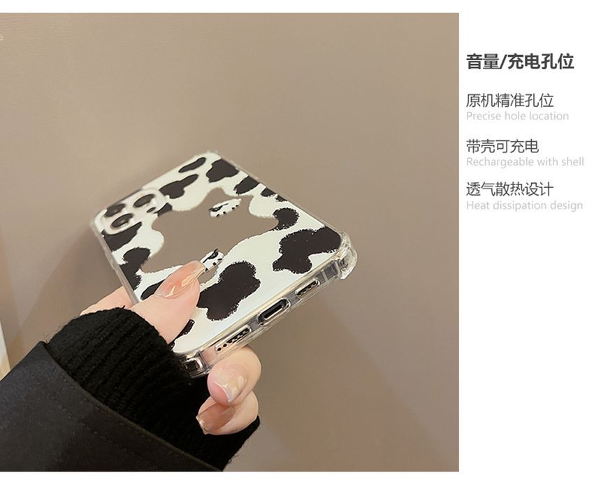 Print Cow Phone Milk Mirrored Case