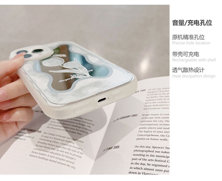 ミラー付きチューリップ型携帯ケース