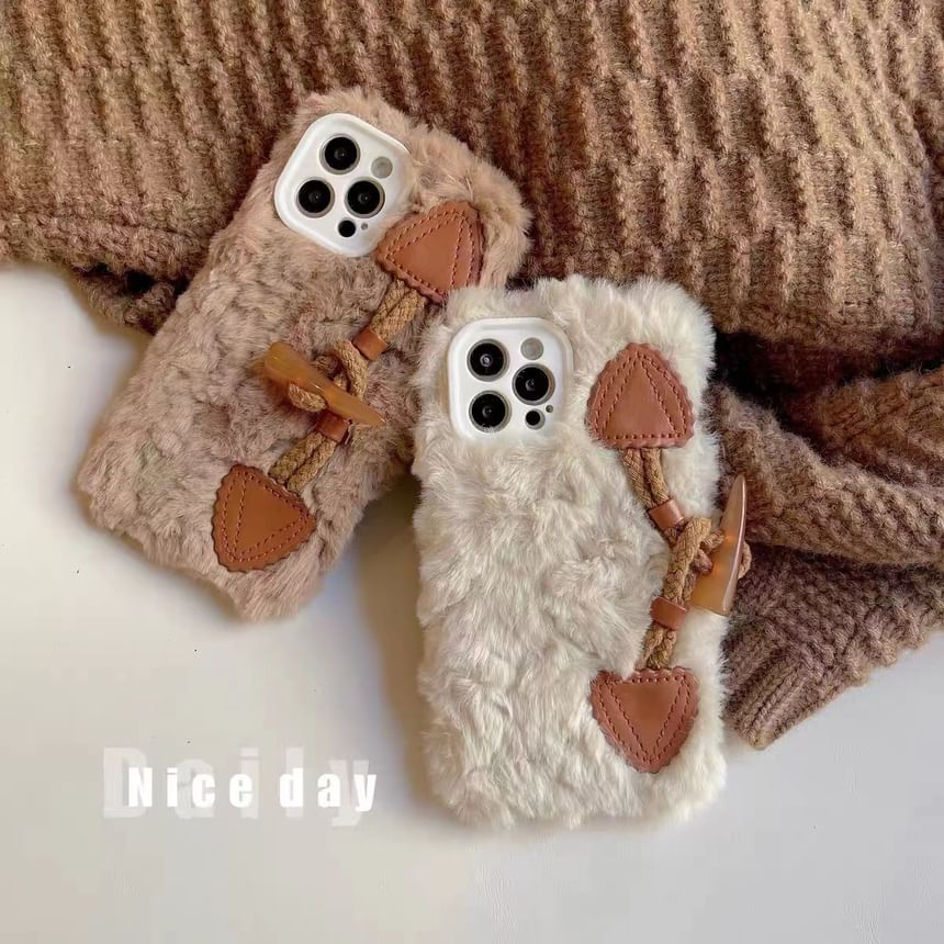 Toggle Button Phone Chenille Case