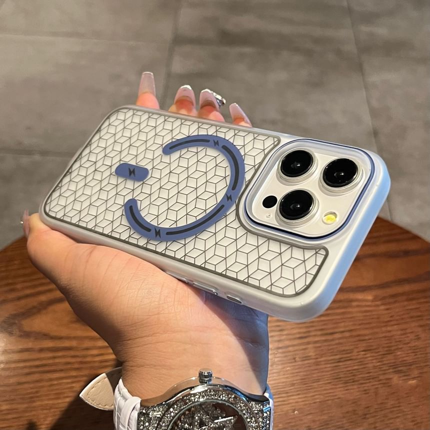 (互換性のある磁気電話ケース幾何学模様MagSafe)付き