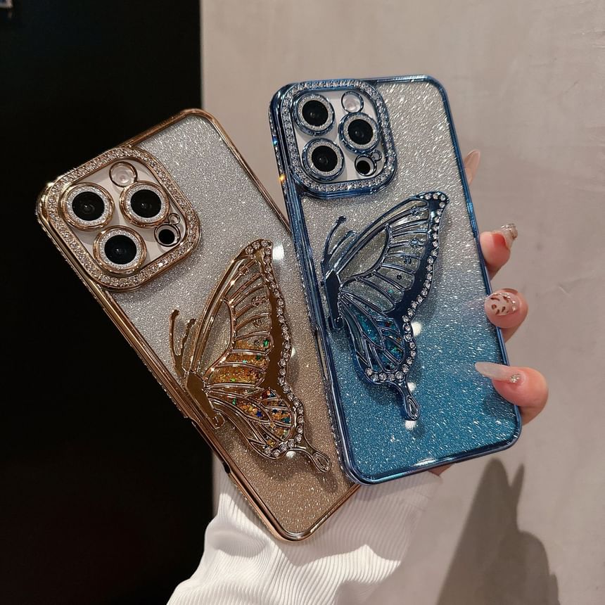 Butterfly Phone Case Stand Embellished