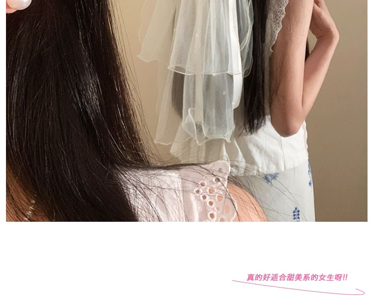 Clip Veil Mesh Bow Hair