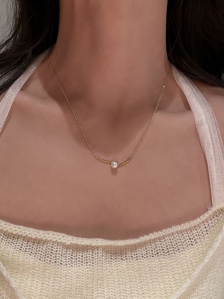 ネックレスペンダントパールフェイク