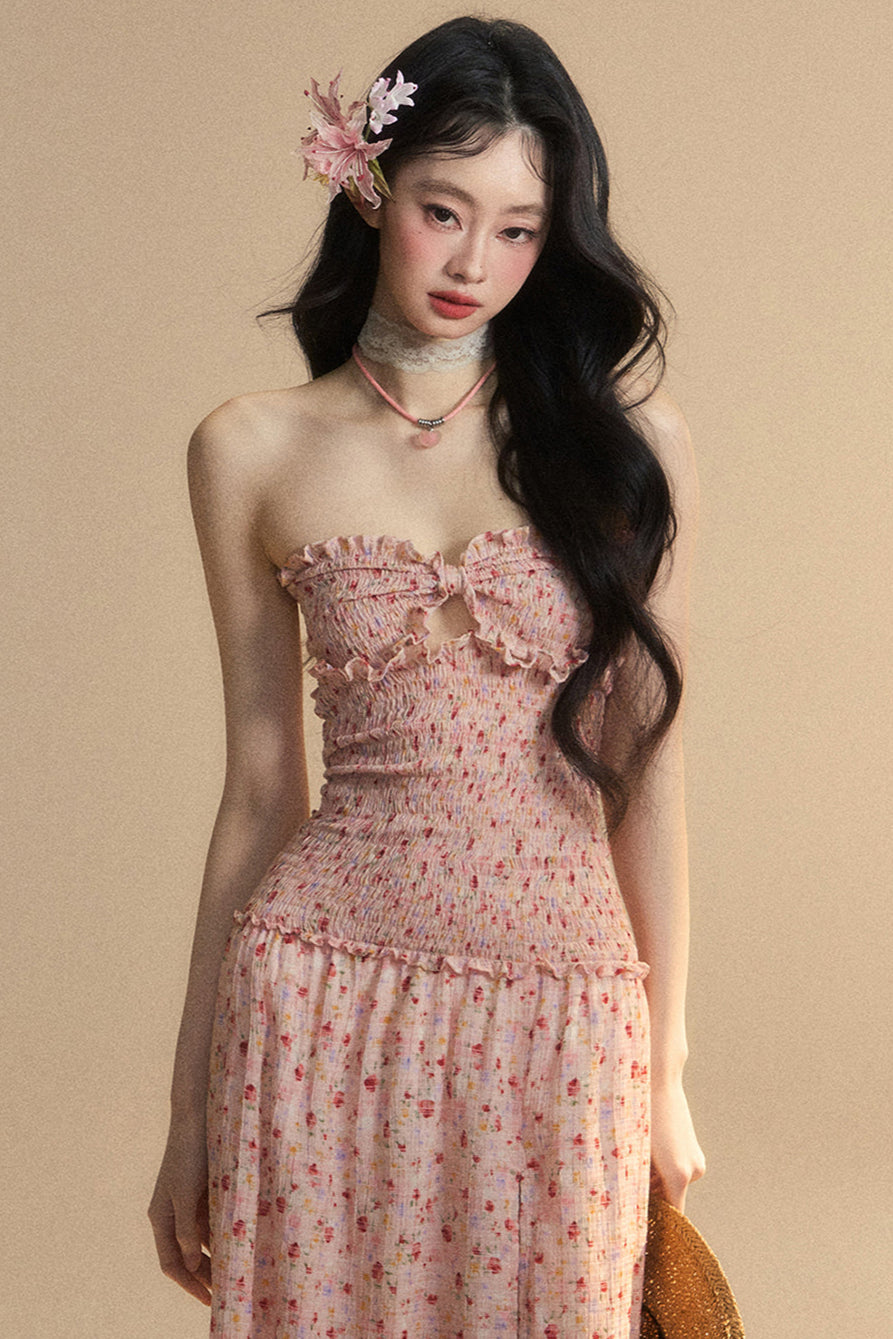 Mädchen Langes Süßes Kleid Tube Top