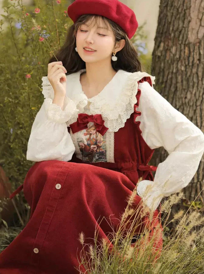 Hosenträger aus Cord im Retro-Stil